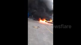 Lebanon: Fire engulfs a factory in Bchamoun