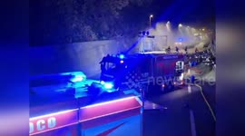 Italy: Truck Fire Spreads to Forest on A26, Firefighters Battle Blaze in Genoa