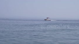 Beautiful ocean view from the beach of Ičići in Croatia. Relaxing ocean and wave sounds.