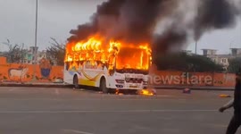 Bathing festival worshipper killed when bus bursts into flames in India