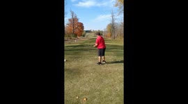 Golf Ball Boomerangs Off Nearby Tree