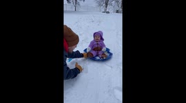 Exclusive- Baby’s first sledding adventure: Slow and steady joy