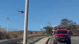 Vegetation fire tackled in San Bernardino, California