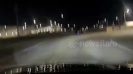 Police car chases ends with suspect crashing through Air Force fence