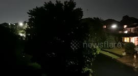 Australia: Bright lightning flashes during thunderstorm in Kellyville