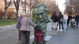 Spain: Eight giant replicas of the Goya statues adorn Granada as a prelude to the gala