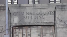 US: Trump supporters demonstrate at the gates of the Criminal Court in New York