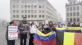 Belgium: Venezuelans protest in Brussels against Maduro's inauguration