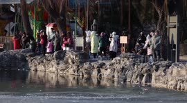 China: Dozens gather in Beijing to skate on frozen lake