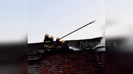 China: Cows Facing Wall in Despair After Devastating Fire Destroys Cattle Shed in China