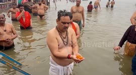 Rajasthan CM Bhajanlal Sharma at  Maha Kumbh Mela 2025 in Prayagraj