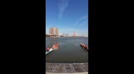 FPV drone tour: Winter dragon boat race in China's Jilin