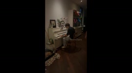 Party guests were left in shock as boy played piano like a pro