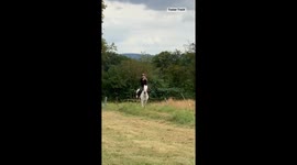 Junior European & World Champion horseback archer showcases unmatched skills during training