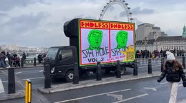 Mobile billboard displays the poster