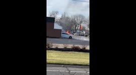 Car On Fire Spotted at Car Wash