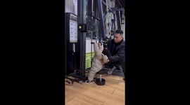 Fitness genes in action: Toddler masters workout moves in gym
