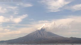 Sakurajima volcano erupts sending ash clouds over towns in Japan