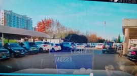 Bungling driver gets his leg run over by his own car
