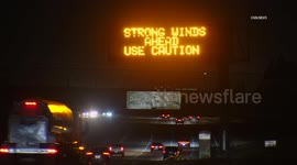 US, Los Angeles: Rialto Inland Empire Overnight Strong Santa Ana Winds With Small Brush Fire