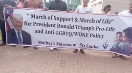 Sri Lanka: Pro-Trump Protest by Mothers' Movement at US Embassy in Colombo, Sri Lanka in January 21, 2025