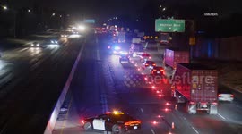 US, Los Angeles: Whittier Traffic Backed Up Due to Fatal on Southbound 605 Freeway