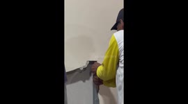 Kitten trapped behind wall for two days rescued in the Philippines