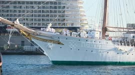 Spain: Princess Leonor arrives in Las Palmas aboard Juan Sebastián Elcano