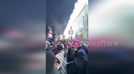 Trump supporters gather outside Capitol One Arena for inauguration