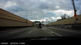 Dash Cam Catches Truck Run A Red Light And Hit A Car