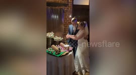 Couple spend just £12k on budget-friendly wedding- complete with a Colin the Caterpillar cake