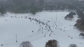 Houston becomes a winter wonderland as rare snow delights locals