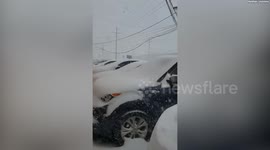 Louisiana vehicles buried in snow