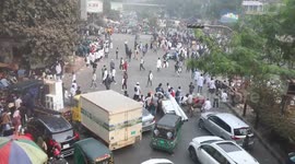 Bangladesh: Students of the Bangladesh Medical Assistants Training School rally in Dhaka