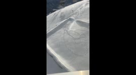 Dirty Snow Art On Swiss Ski Hill
