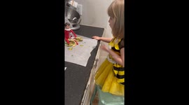 Girl Lectures Elf About Broken Cookies