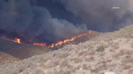 US, Los Angeles: Castaic Hughes Wildfire Continues To Burn Part 4