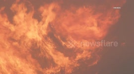 US, Los Angeles: Castaic Hughes Wildfire Continues Push Along Ridges Part 6