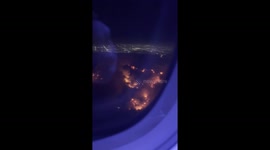 Palisades Fire Seen From Passenger Aircraft