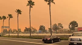 Persistent fires cause air pollution haze to blanket Oxnard, California