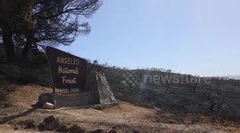 US: Hughes fire rages out of control in Los Angeles during high wind alert
