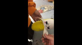 Banana-shaped toy plays piano in China
