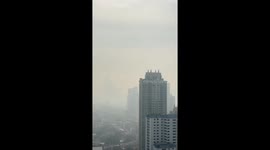 Air pollution shrouds tower blocks in Bangkok, Thailand
