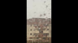 Storm Eowyn tears roof off flats in Grangemouth, Scotland