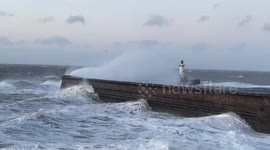 Colossal waves battering the walls of the West Pierat Whitehaven