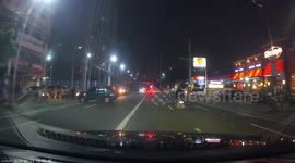 Speeding Motorbike Collides With Turning Car