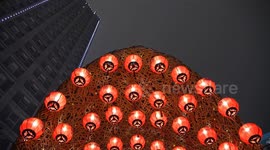 China: Lanterns Hanging in Bamboo Weaving Tunnels in Chongqing