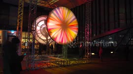 Int'l light festival holds in Vilnius, Lithuania
