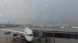 Lightning Strikes Passenger Plane at São Paulo Airport, Moment Captured on Camera