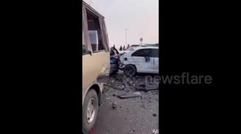 China: A Close-Up Look At A Multi-Car Pileup Scene